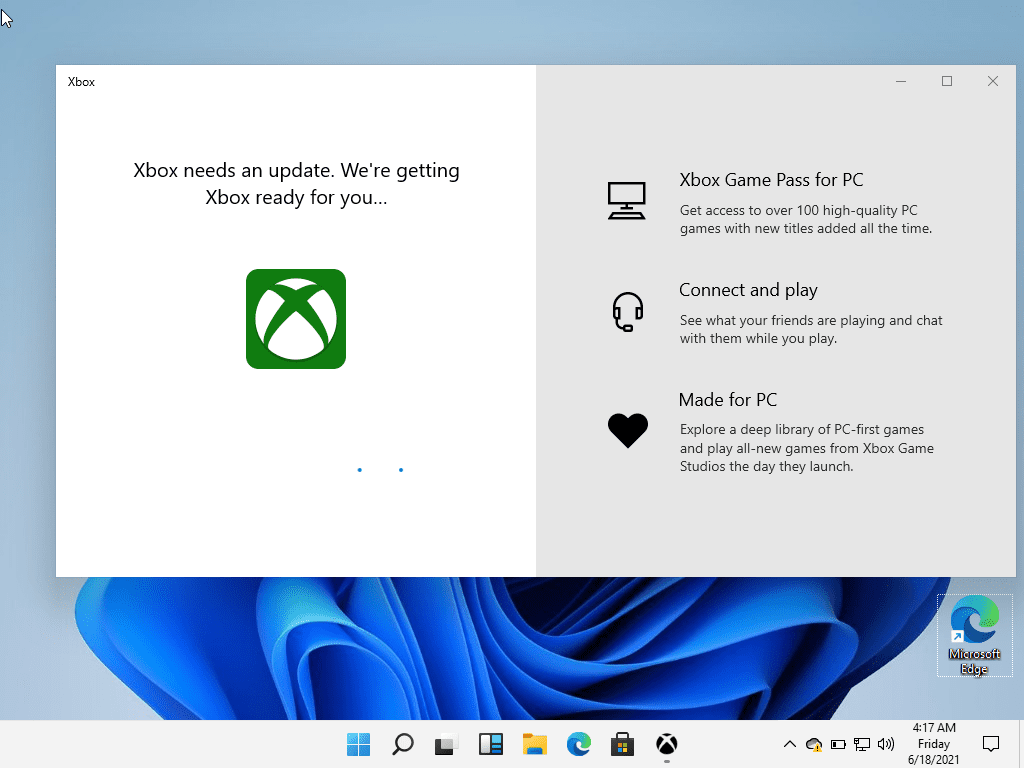 Aplicación Xbox de Windows 11